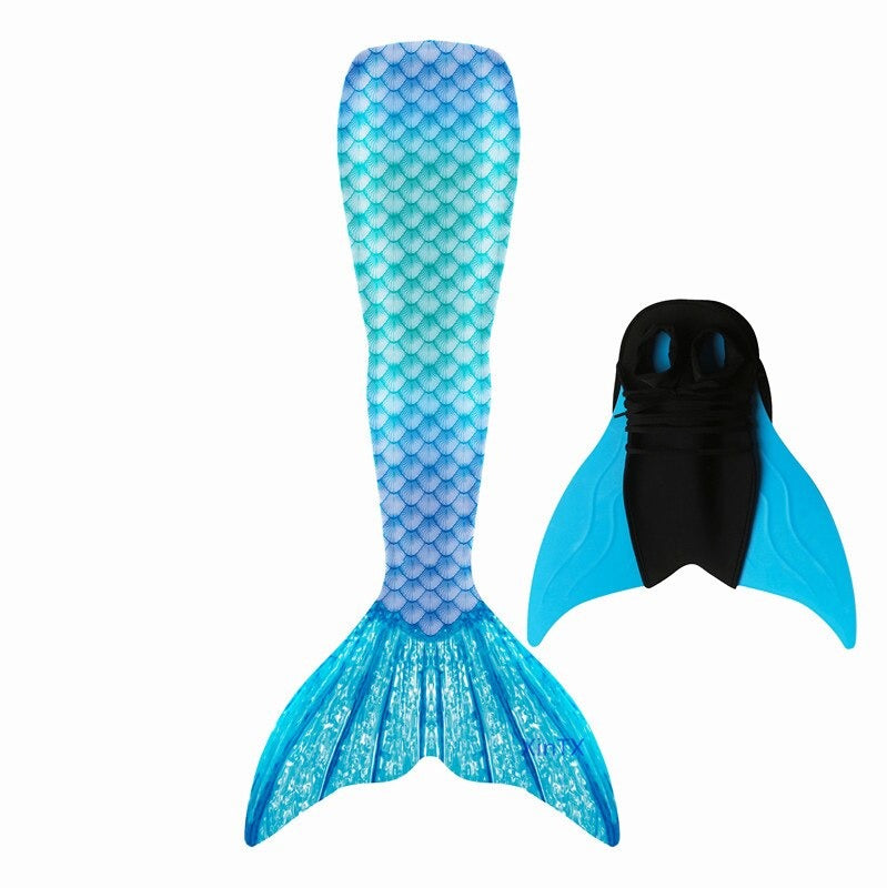 queu de sirène bleue avec monopalme