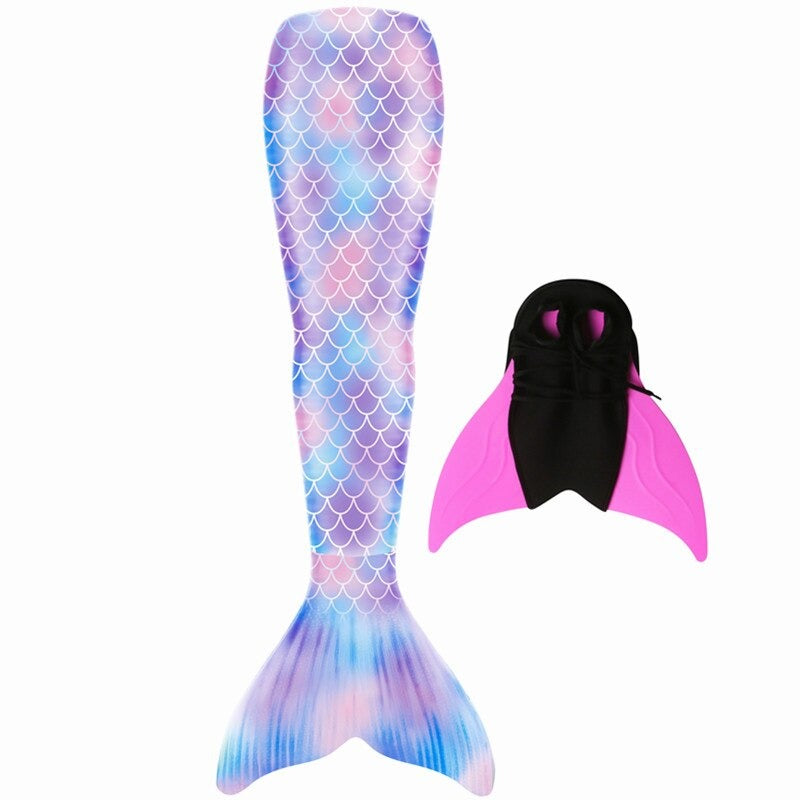 queu de sirène bleu violet rose monopalme