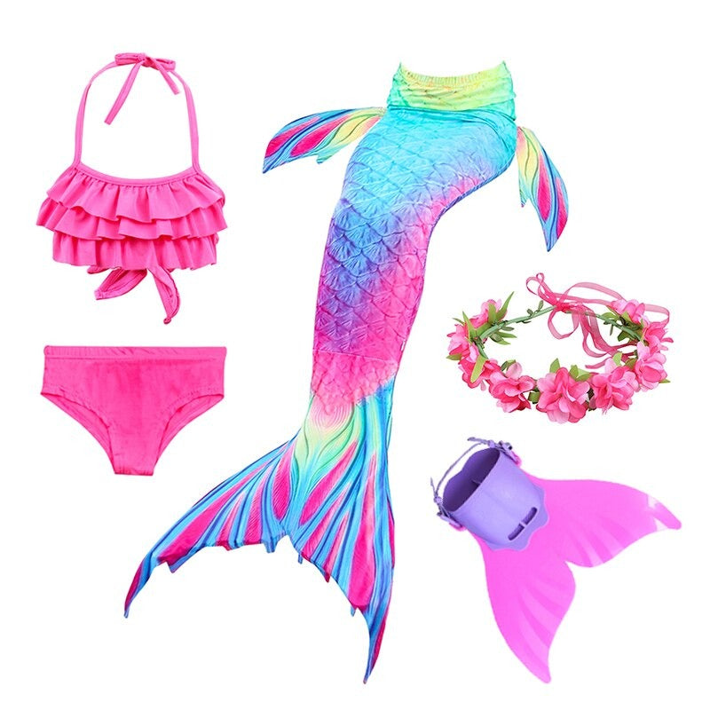 queu de sirene multicolore monopalme