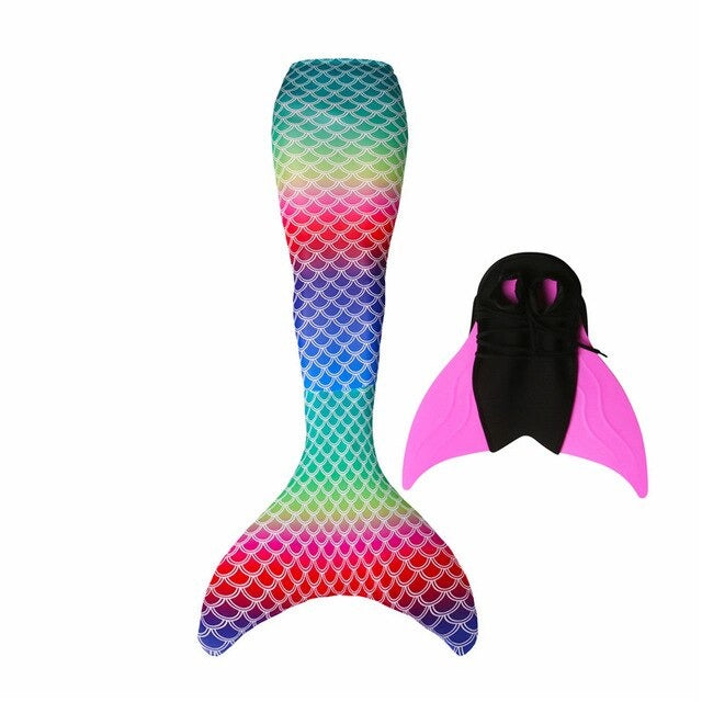 queu de sirène multicolore monopalme