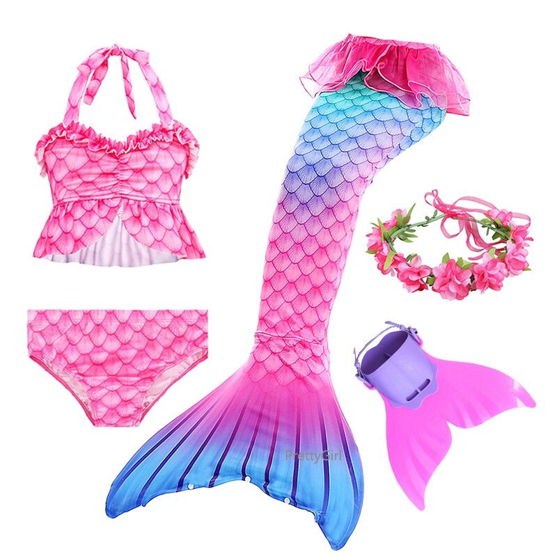 queu de sirene rose bleu monopalme