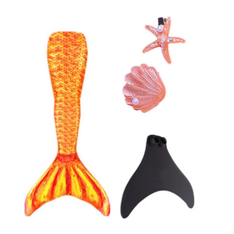 queue de sirène orange avec monopalme