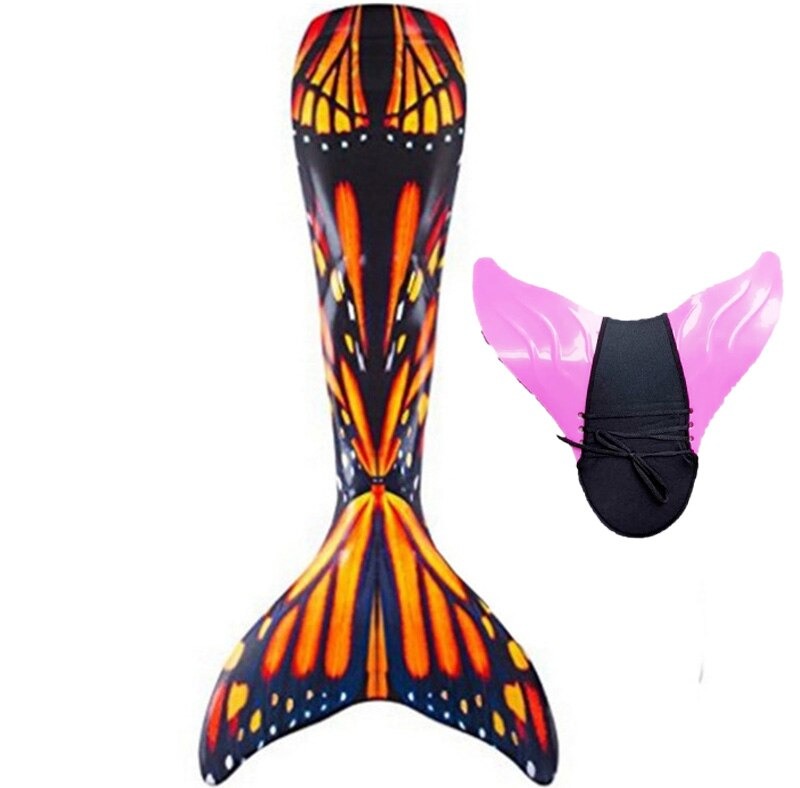 queue de sirène orange avec monopalme