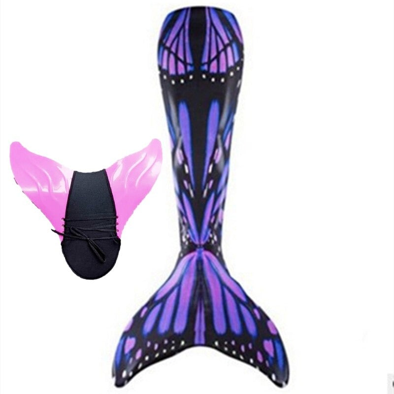 queue de sirène papillon violet avec monopalme