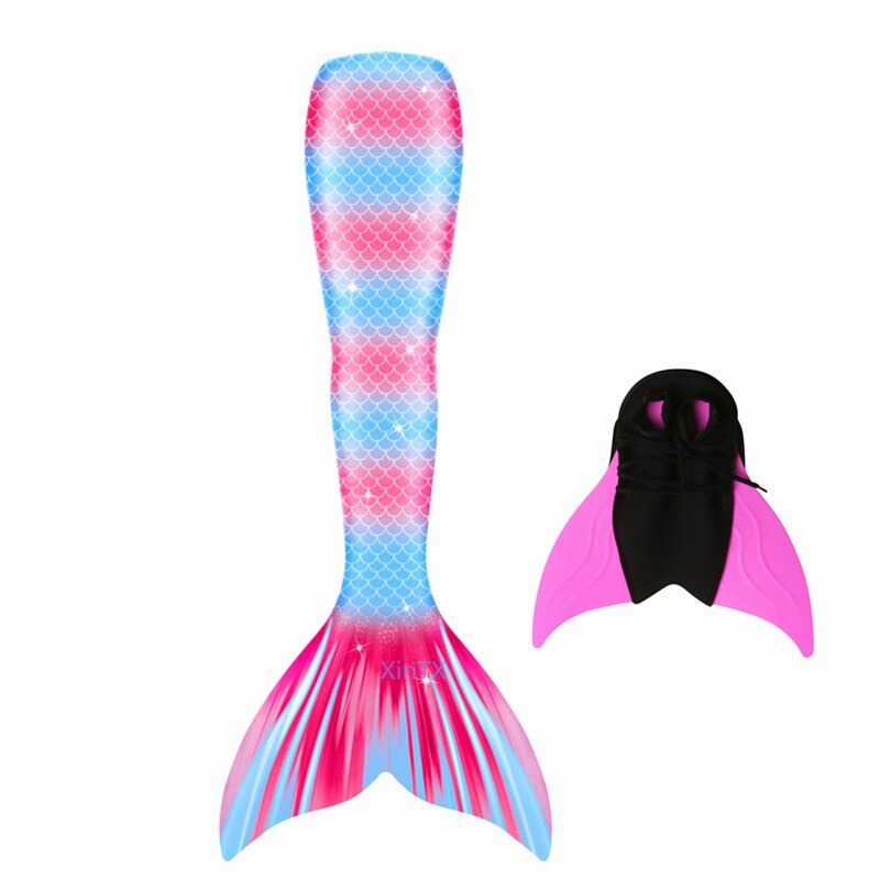 queu de sirene rose et bleu monopalme