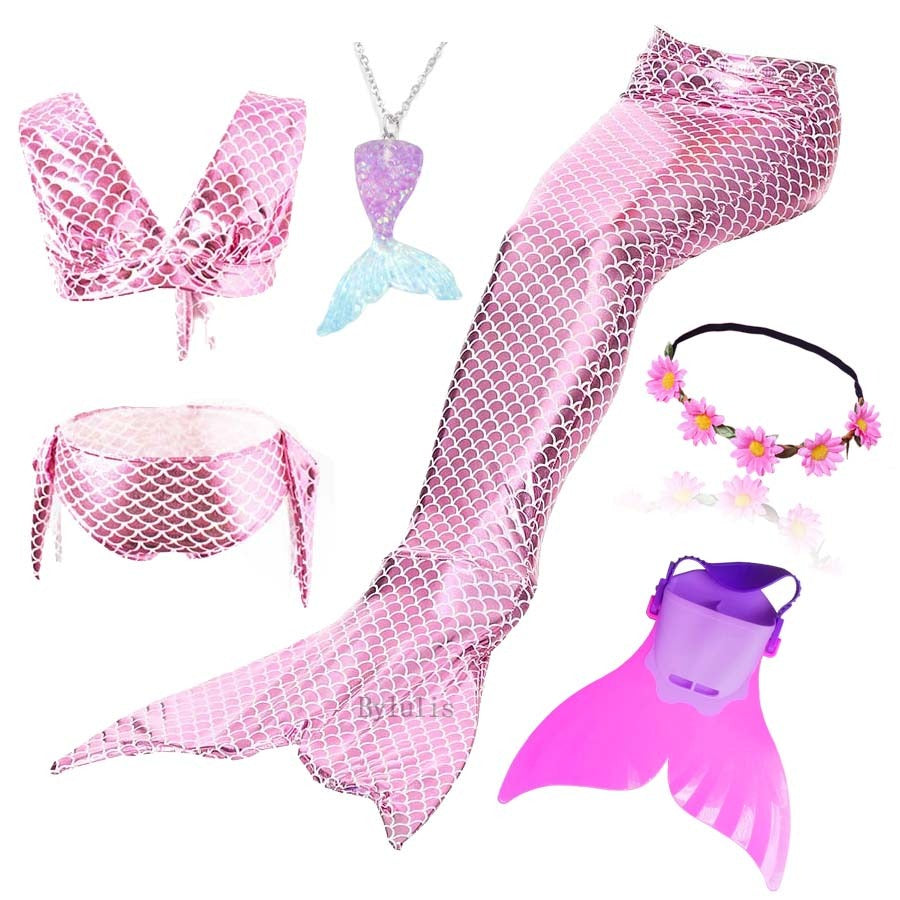 maillot de bain sirene rose monopalme