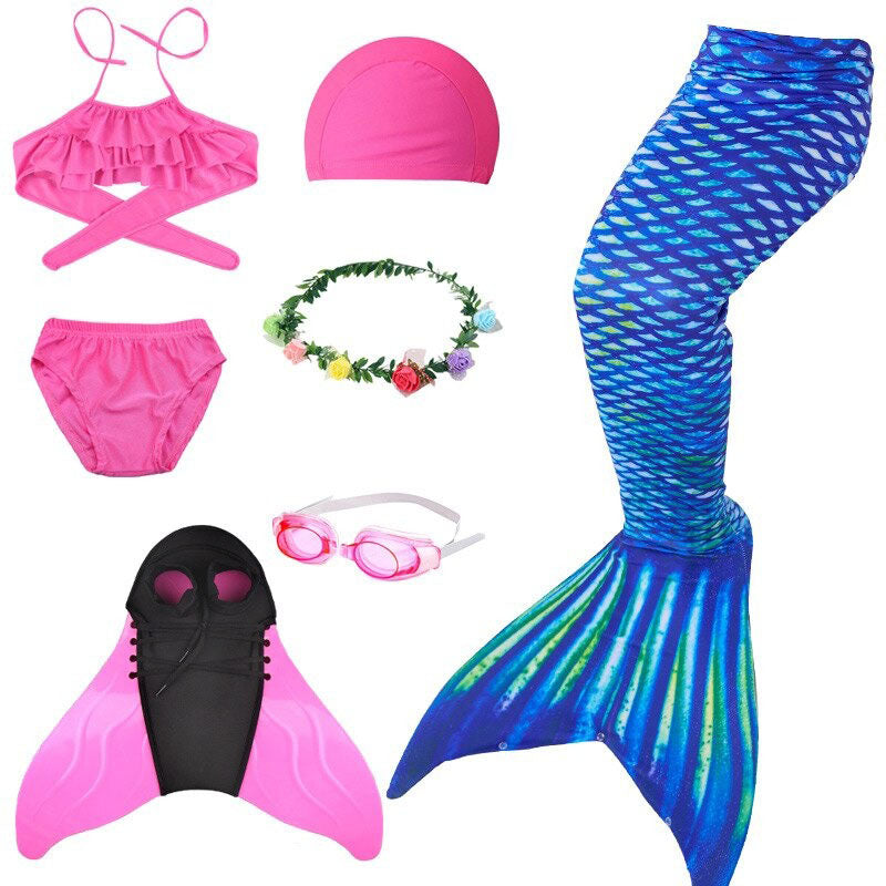 maillot de bain sirène bleu vert monopalme