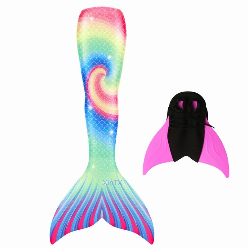 queu de sirène multicolore monopalme